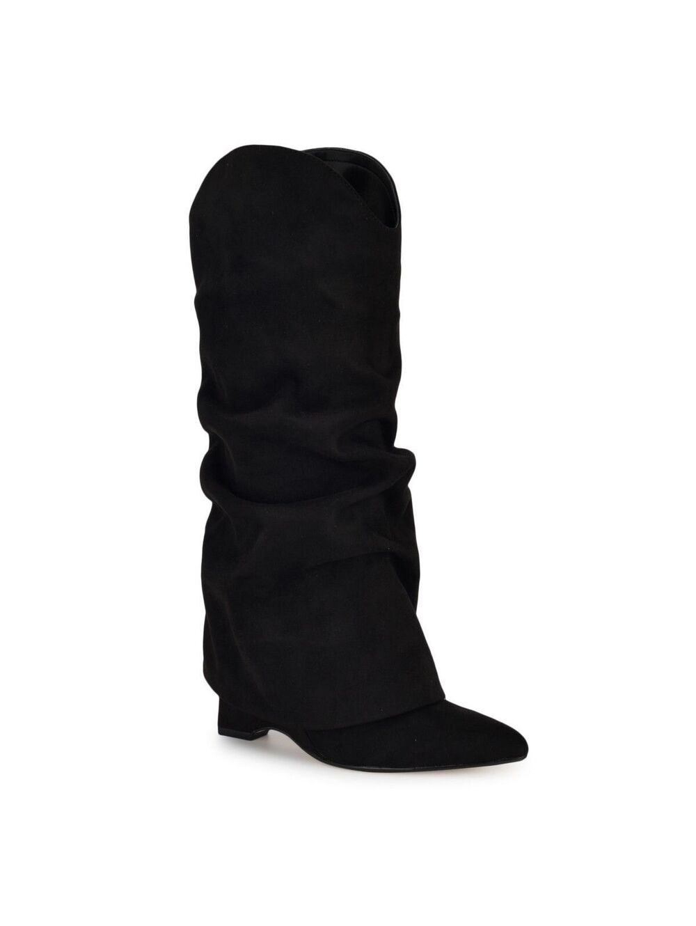 Nine West Amazin 2 Slouch Knee High Boots Black Suede 8.5,